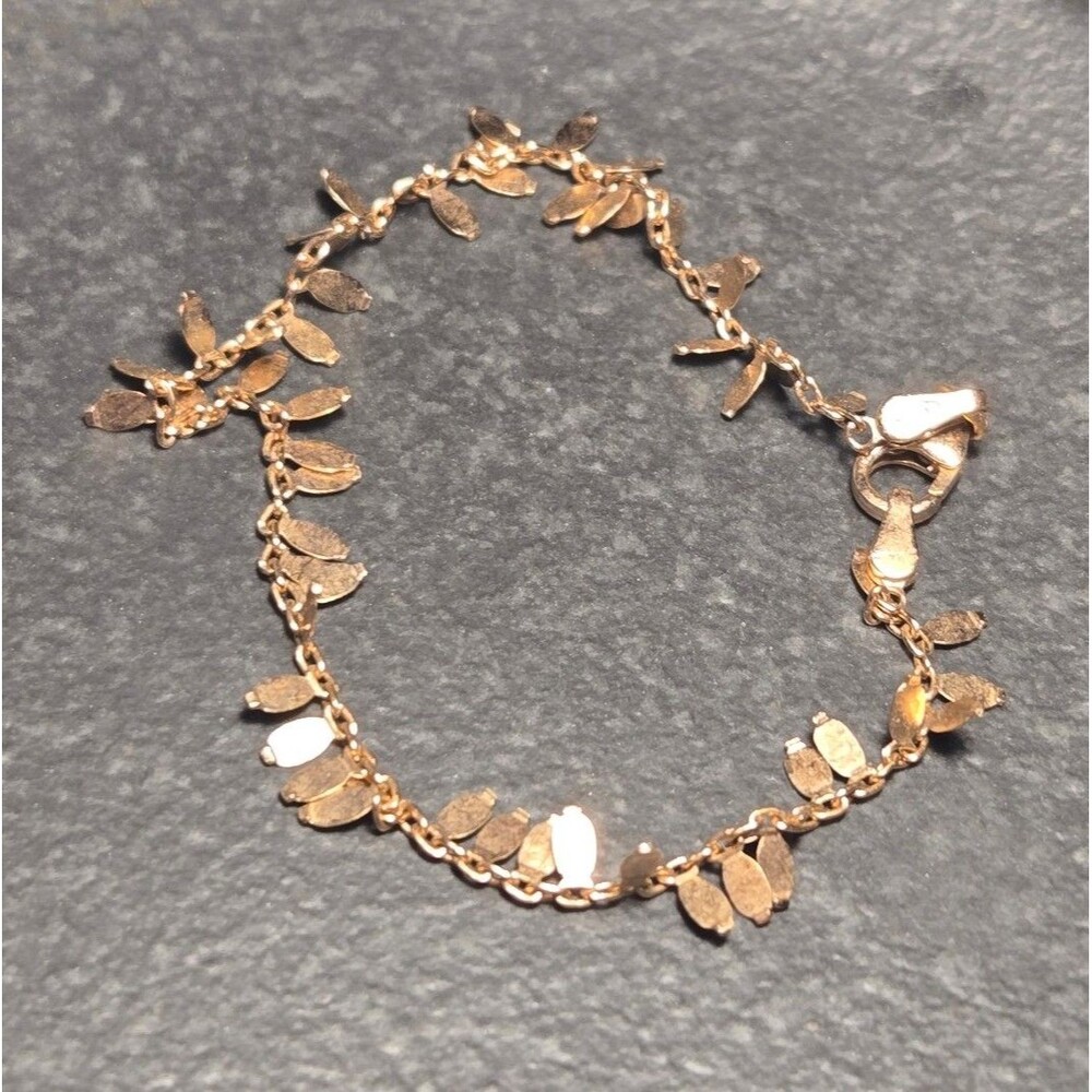 Rose Gold Color Flashy Sterling Silver 925 Bracelet 6 Inches